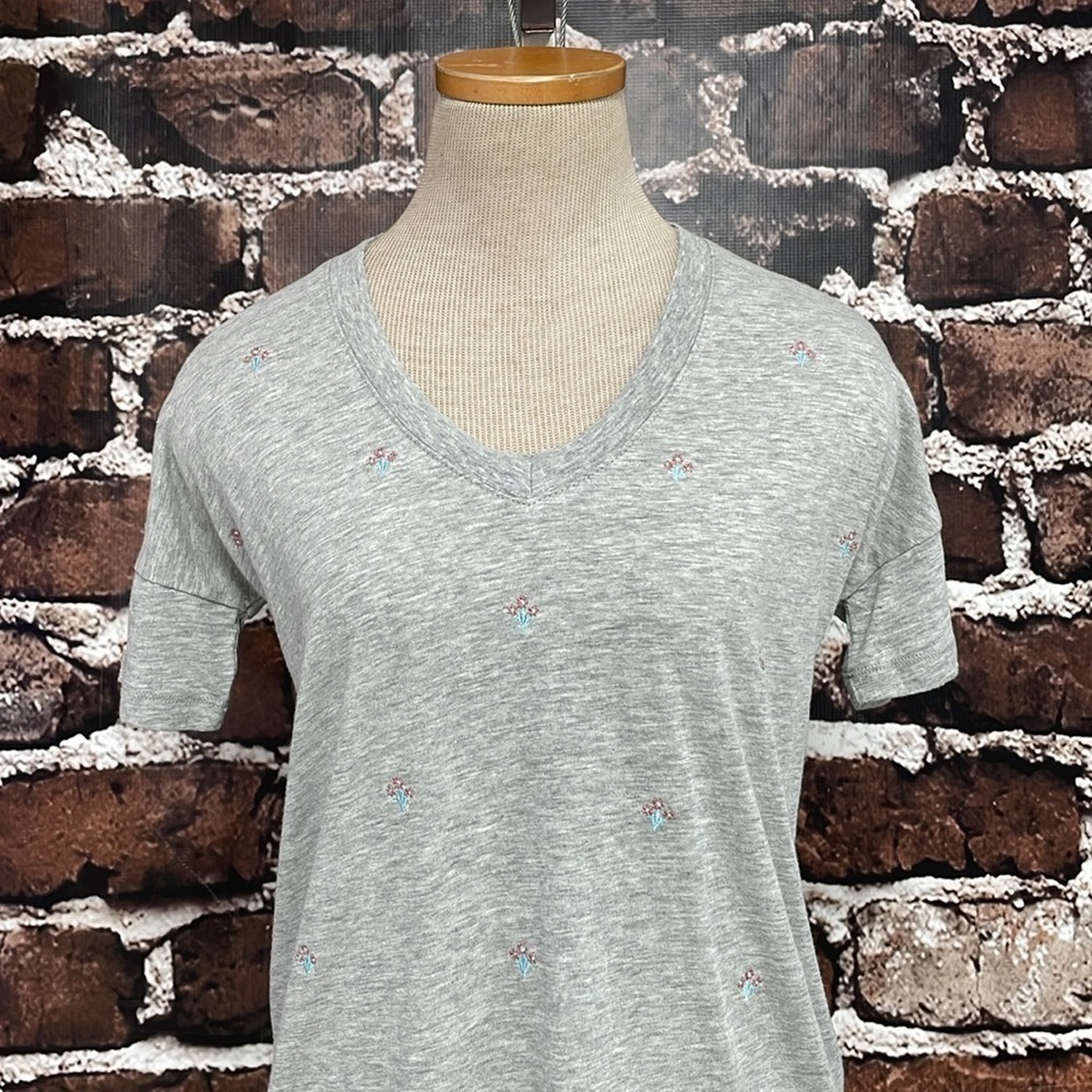 PJ Salvage Pajama Top Womens S Small NWT Grey Short Sleeve V-Neck - Picture 7 of 14